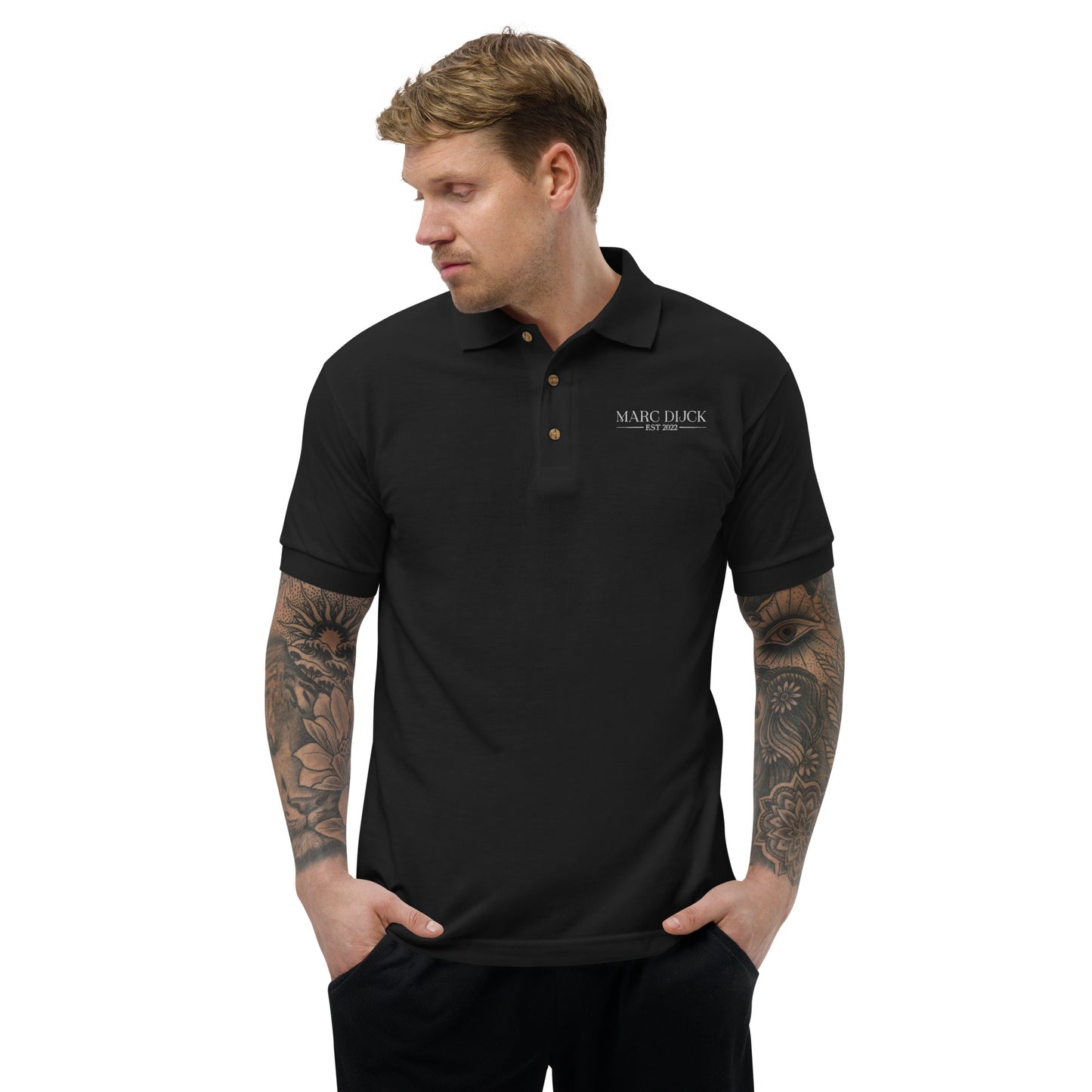 Polo Shirt Black - White logo