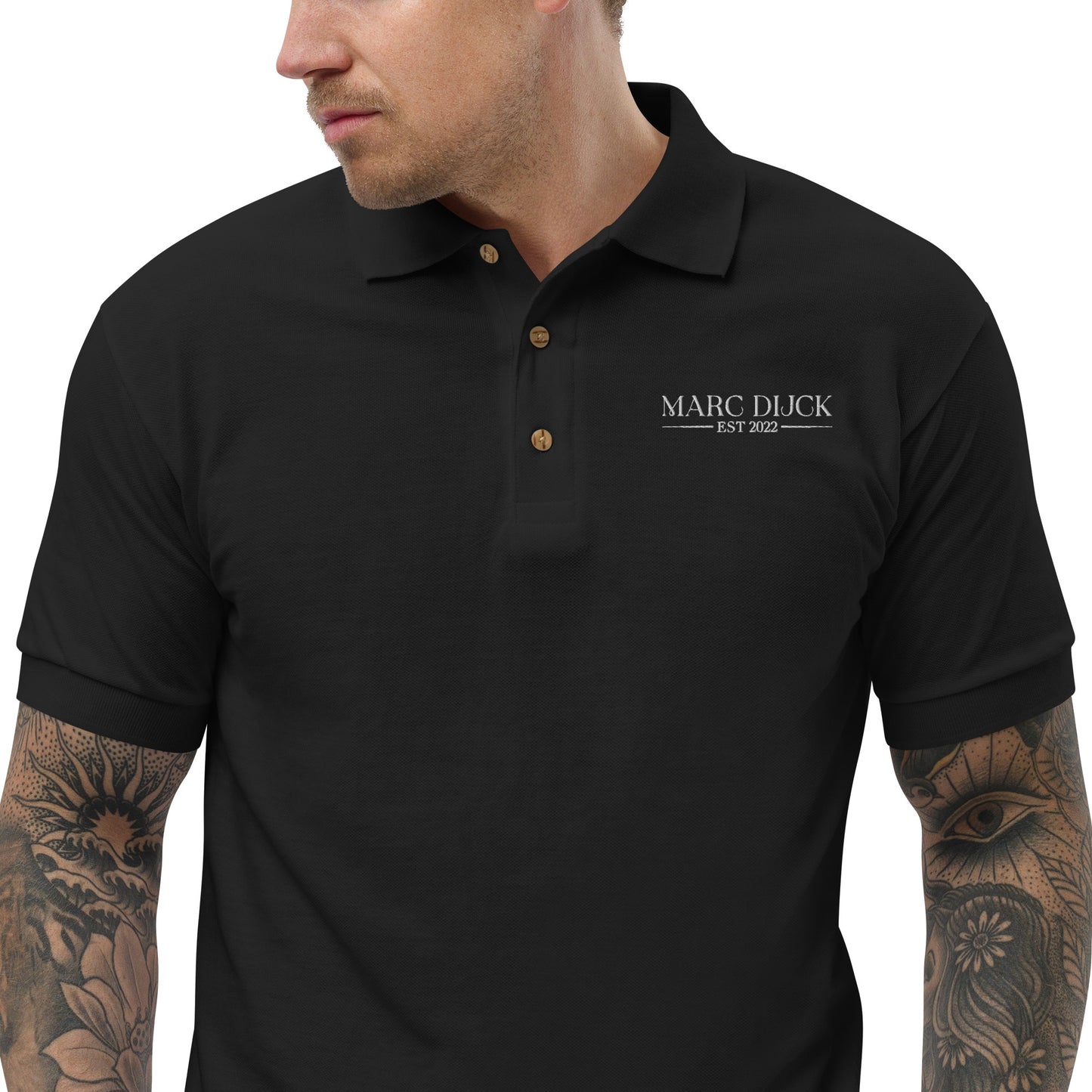 Polo Shirt Black - White logo