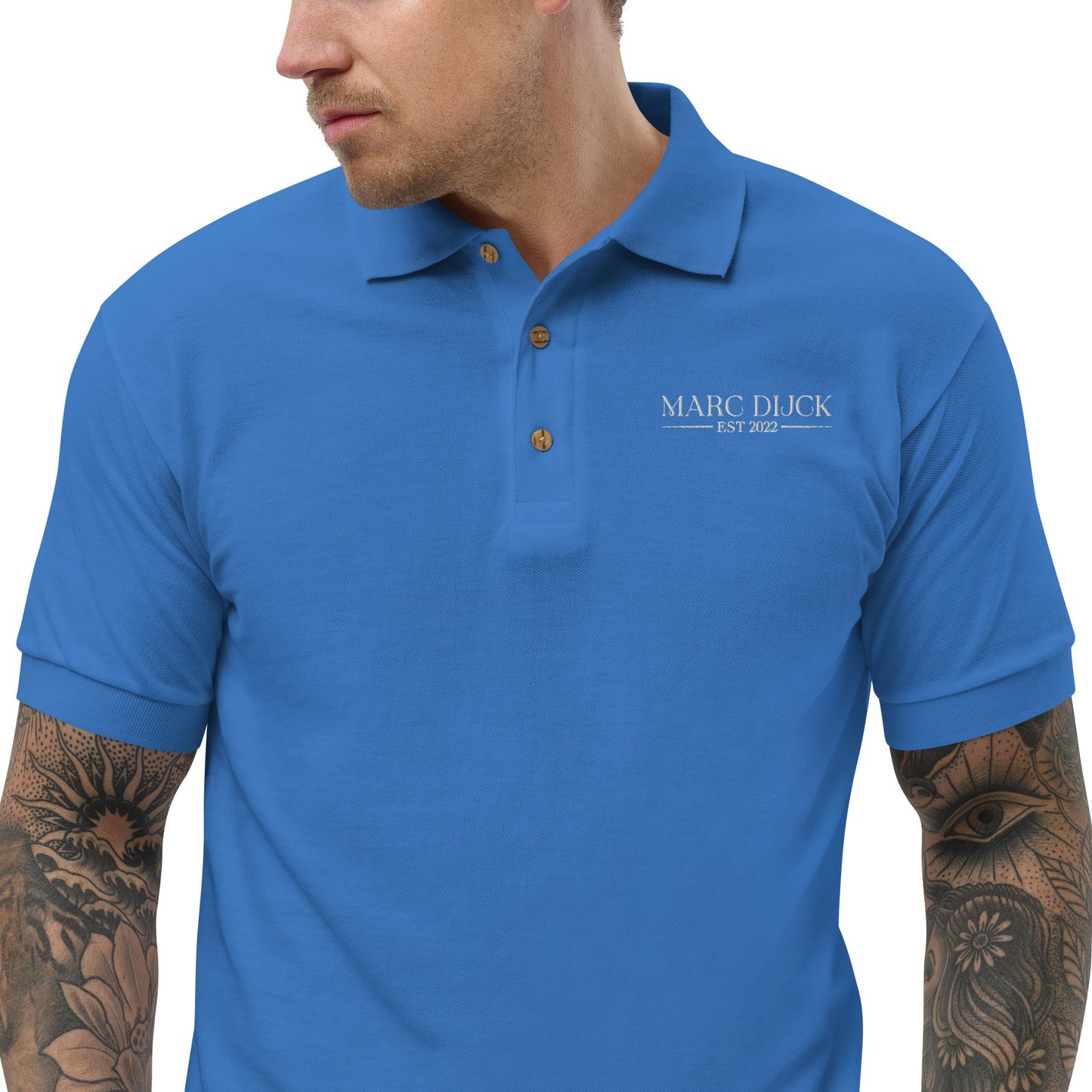 Polo Shirt Blue - White logo