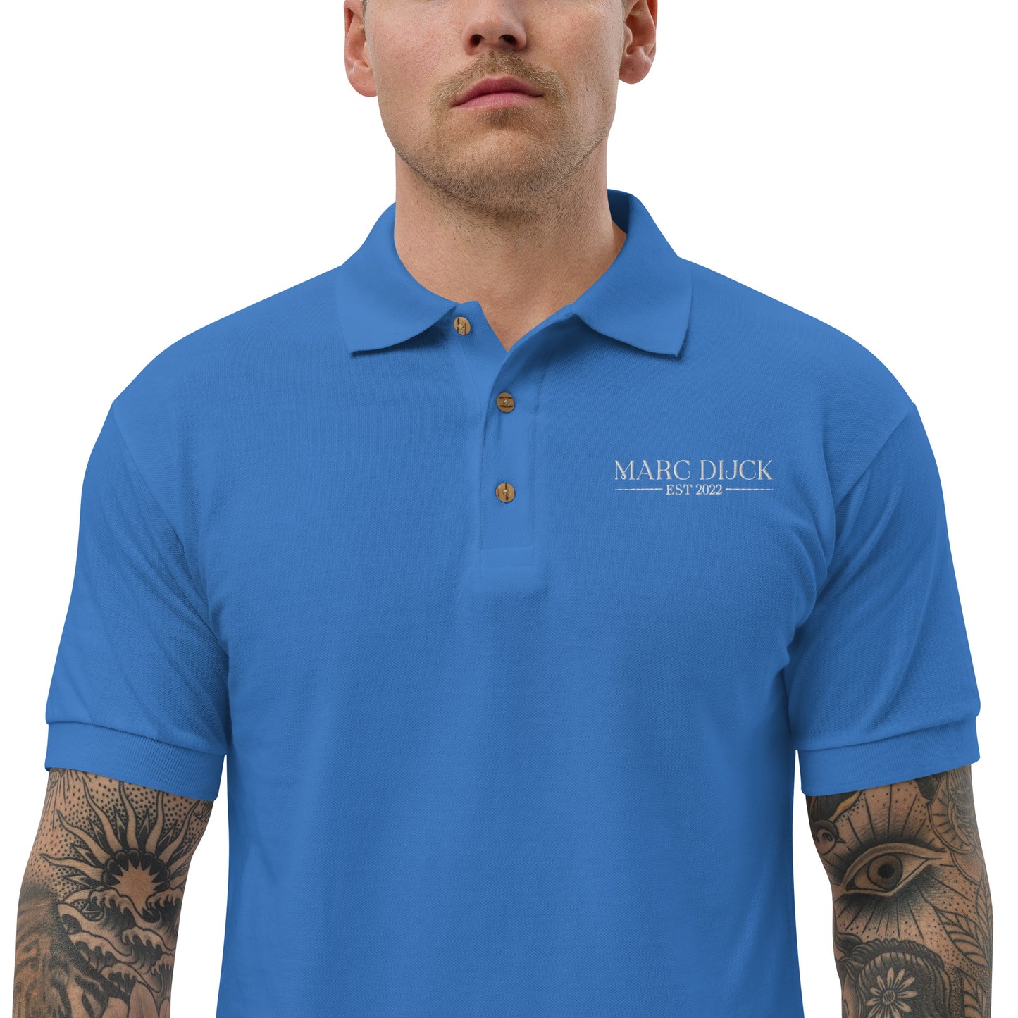 Polo Shirt Blue - White logo