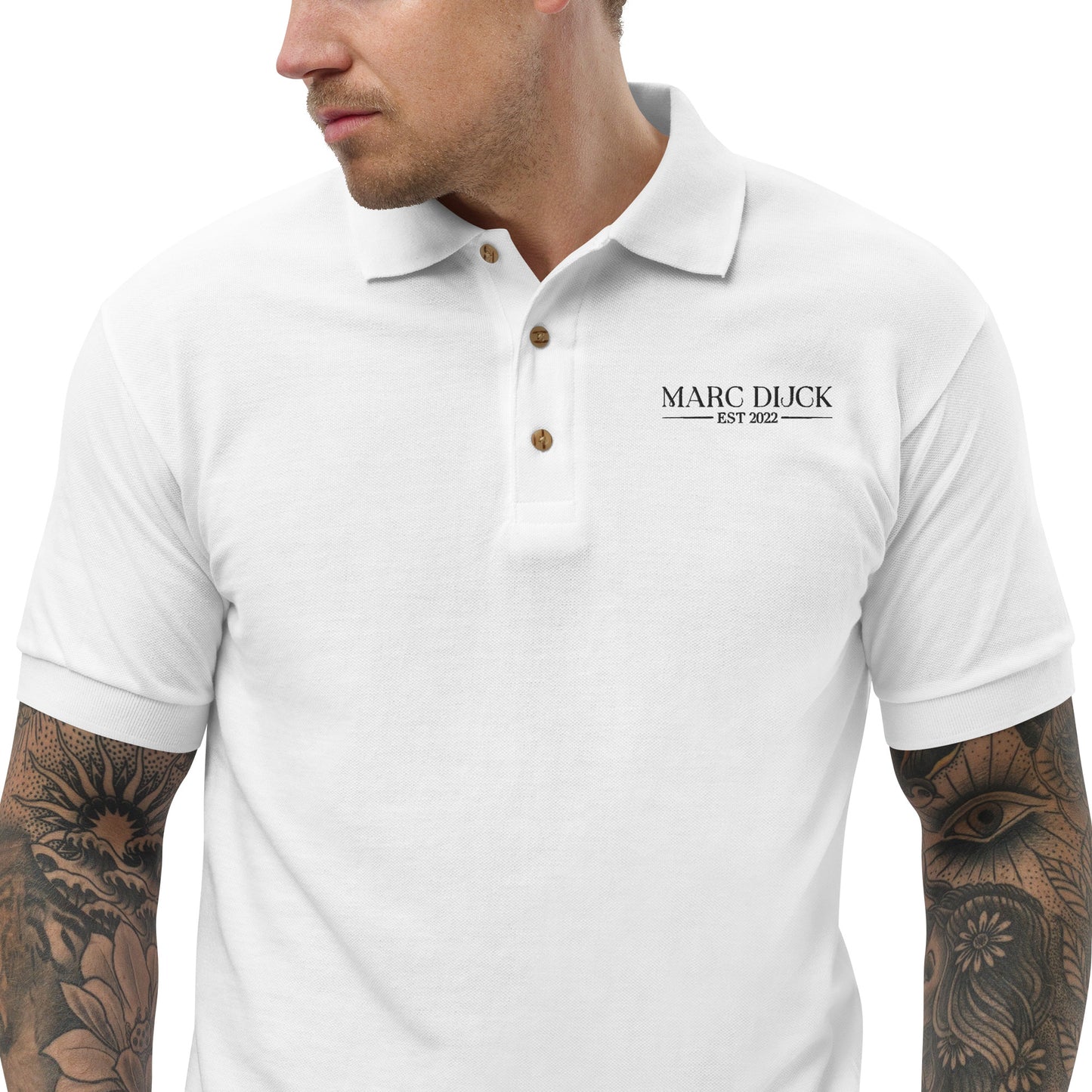 Polo Shirt White - Black logo