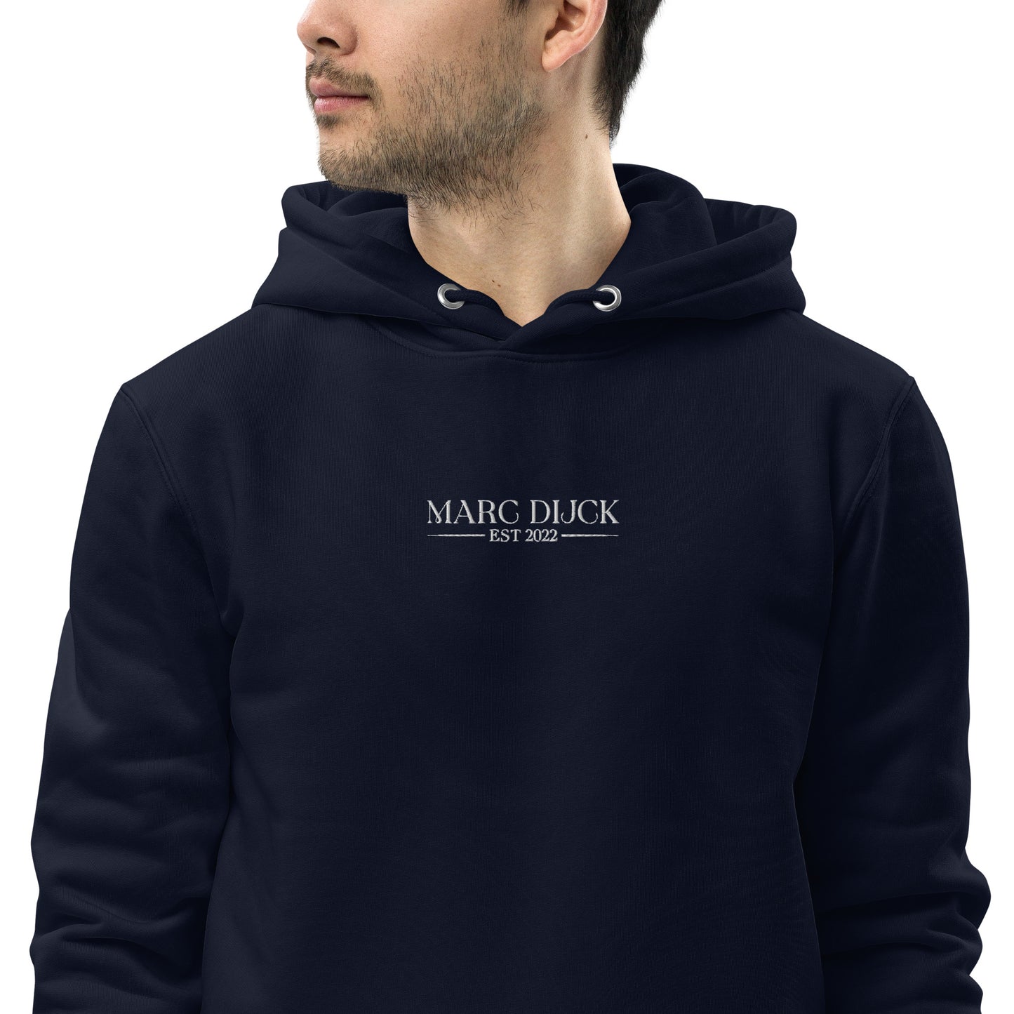 Hoodie Navy - White logo